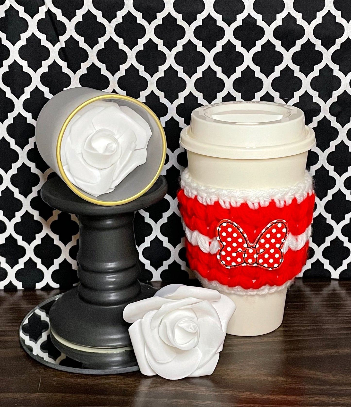 Polka Dot Bow Cup Cozy