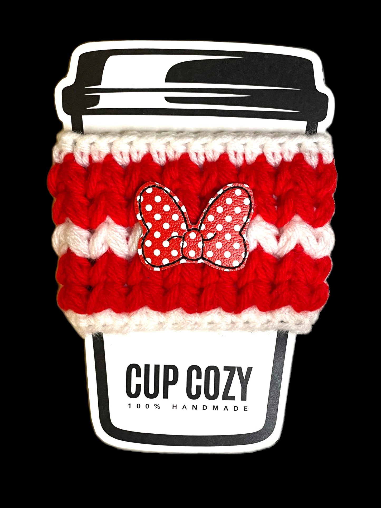 Polka Dot Bow Cup Cozy