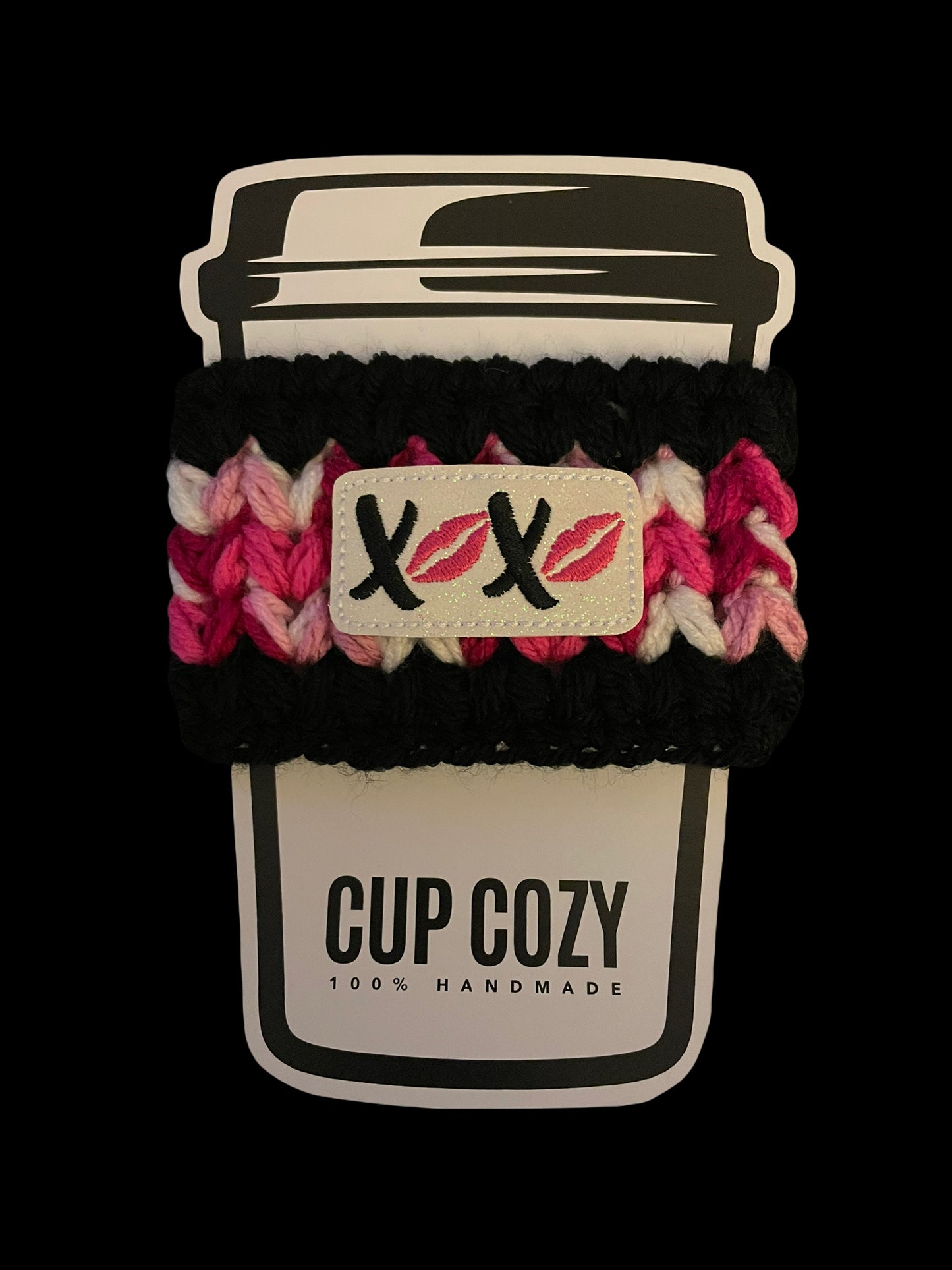 XOXO Pink & White Cup Cozy