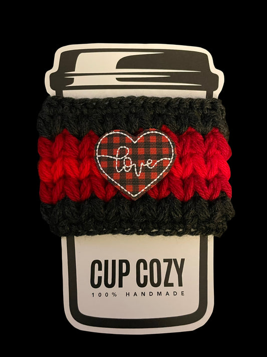 Buffalo Plaid Heart Cup Cozy