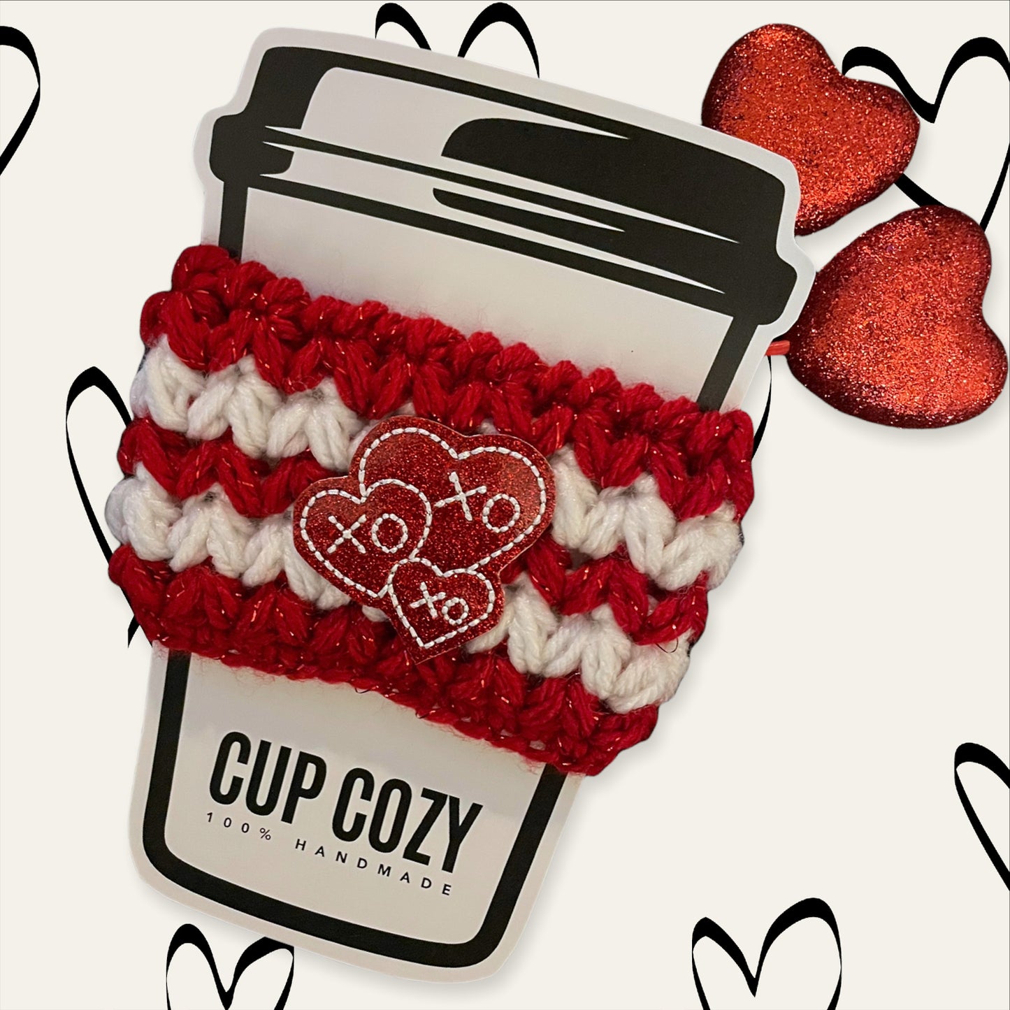 XOXO Hearts Cup Cozy