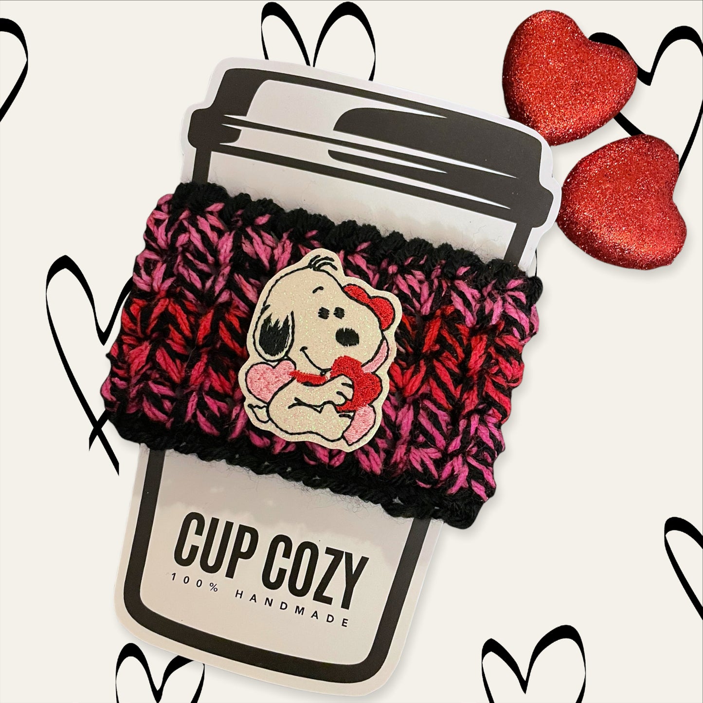 Snoopy Valentine Cup Cozy