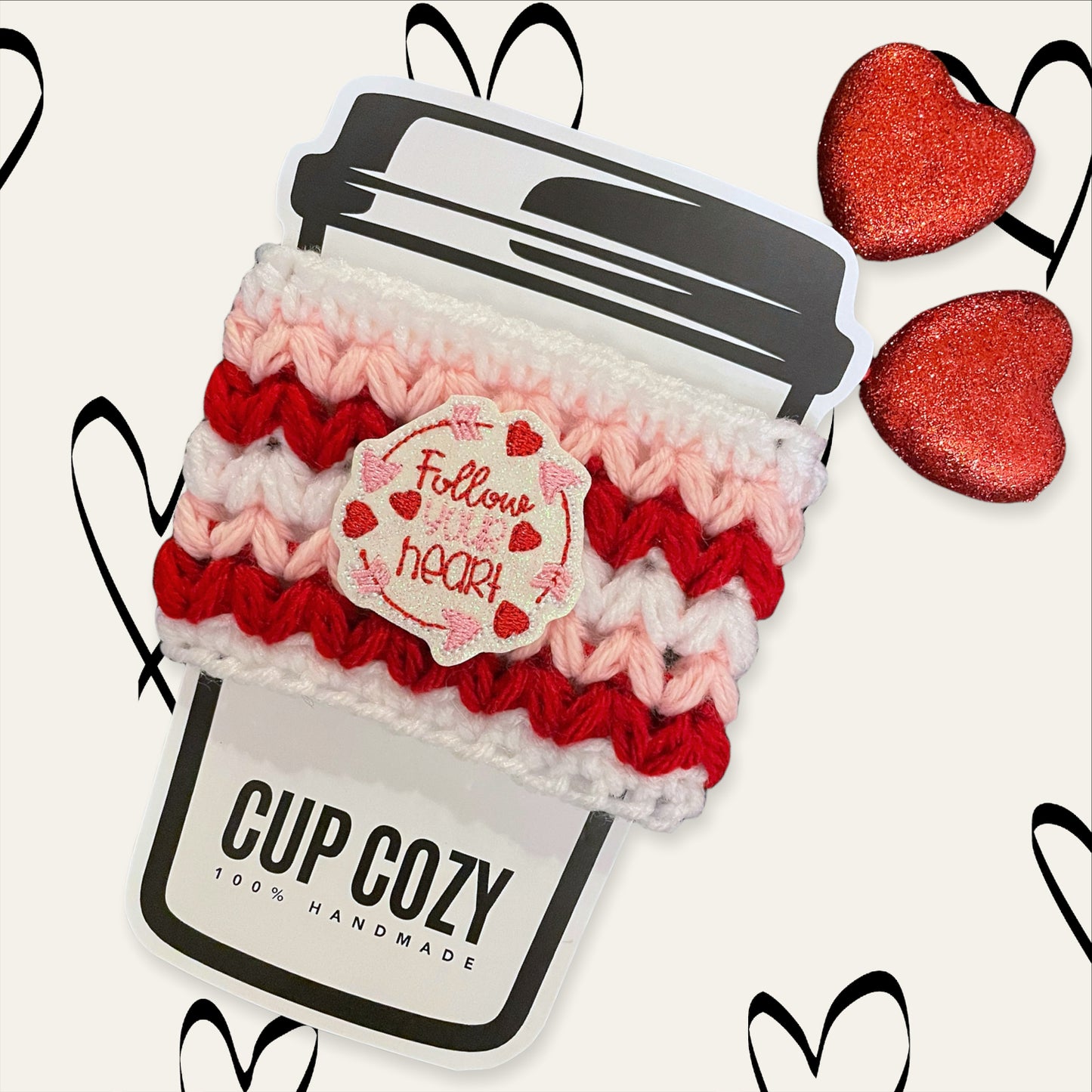 Follow Your Heart Cup Cozy