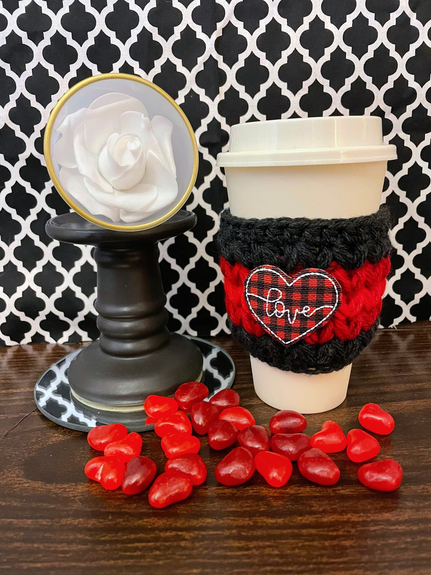 Buffalo Plaid Heart Cup Cozy