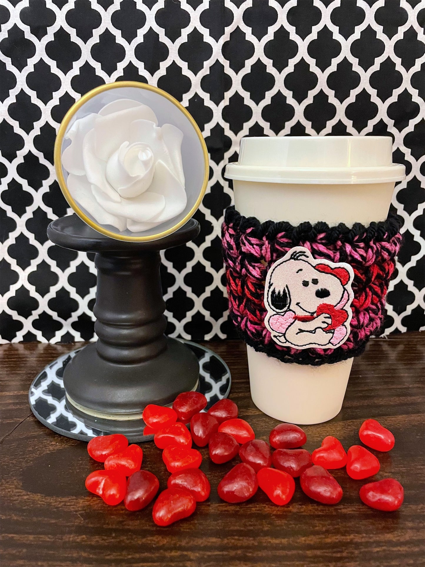 Snoopy Valentine Cup Cozy