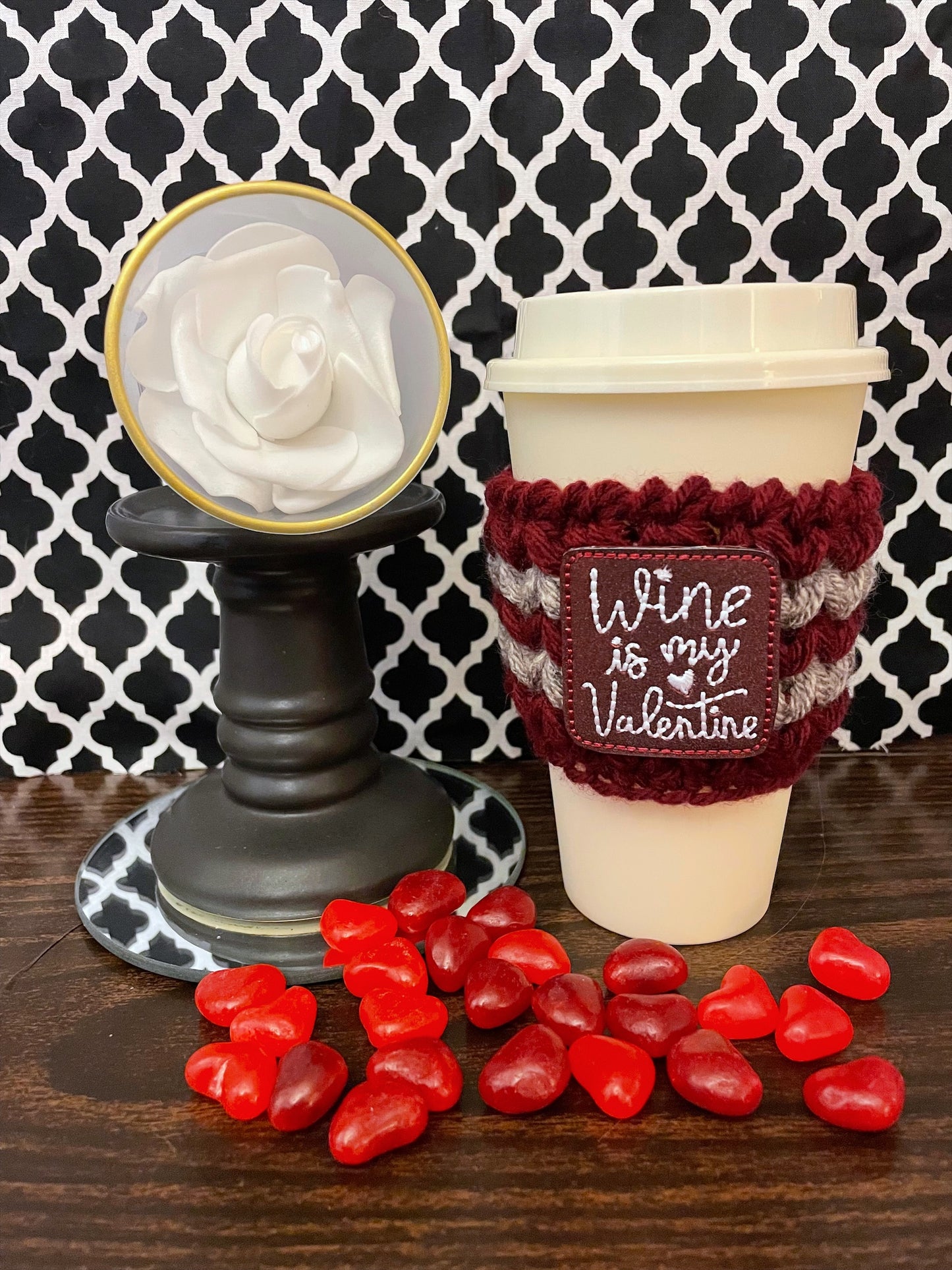 Wine Is My Valentine Cup Cozy